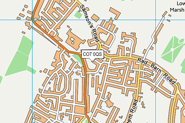 CO7 0QS map - OS VectorMap District (Ordnance Survey)