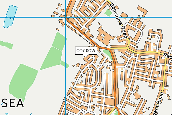 CO7 0QW map - OS VectorMap District (Ordnance Survey)