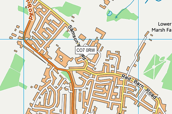 CO7 0RW map - OS VectorMap District (Ordnance Survey)