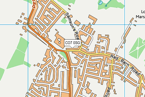 CO7 0SG map - OS VectorMap District (Ordnance Survey)