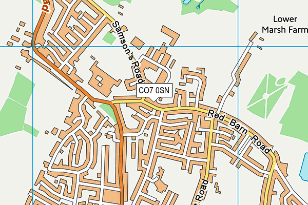 CO7 0SN map - OS VectorMap District (Ordnance Survey)