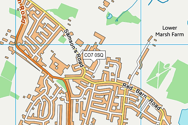 CO7 0SQ map - OS VectorMap District (Ordnance Survey)