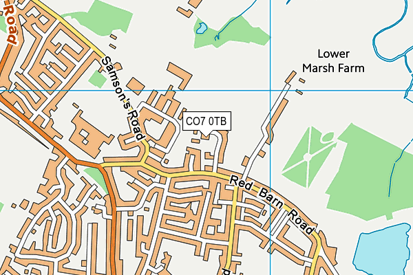 CO7 0TB map - OS VectorMap District (Ordnance Survey)