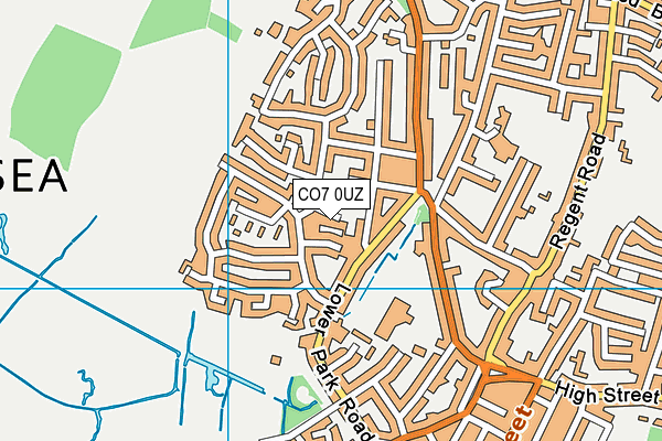 CO7 0UZ map - OS VectorMap District (Ordnance Survey)