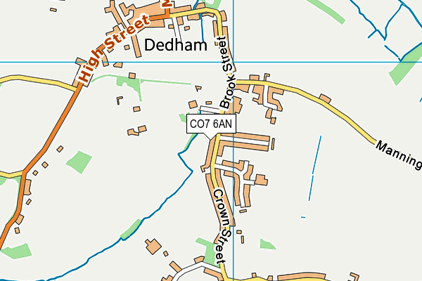 CO7 6AN map - OS VectorMap District (Ordnance Survey)