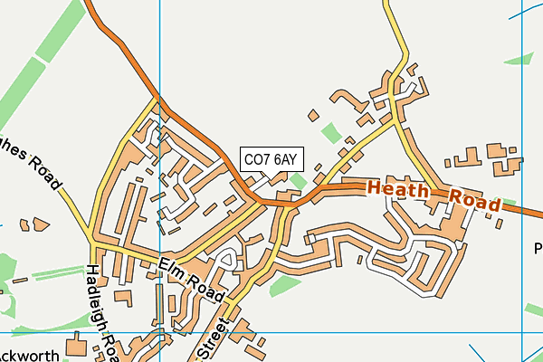 CO7 6AY map - OS VectorMap District (Ordnance Survey)