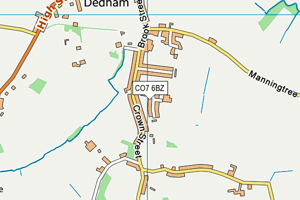 CO7 6BZ map - OS VectorMap District (Ordnance Survey)