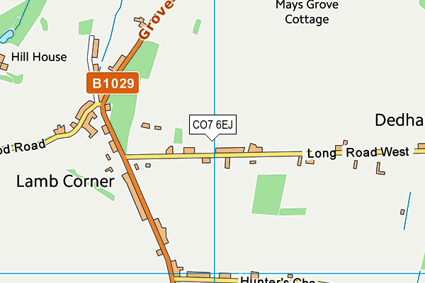 CO7 6EJ map - OS VectorMap District (Ordnance Survey)