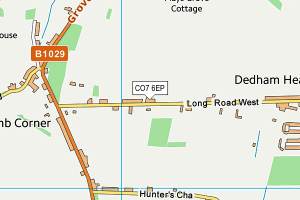 CO7 6EP map - OS VectorMap District (Ordnance Survey)