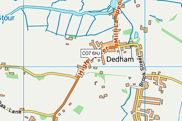 CO7 6HJ map - OS VectorMap District (Ordnance Survey)