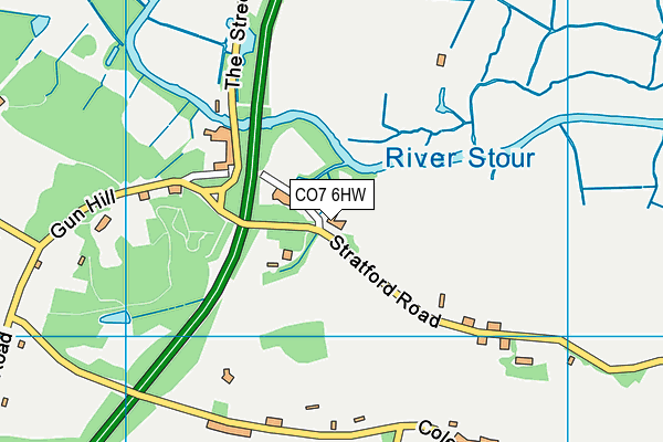 CO7 6HW map - OS VectorMap District (Ordnance Survey)