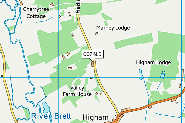 CO7 6LD map - OS VectorMap District (Ordnance Survey)