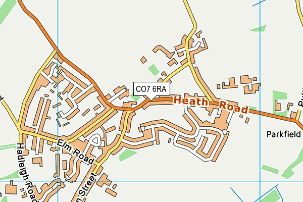 CO7 6RA map - OS VectorMap District (Ordnance Survey)