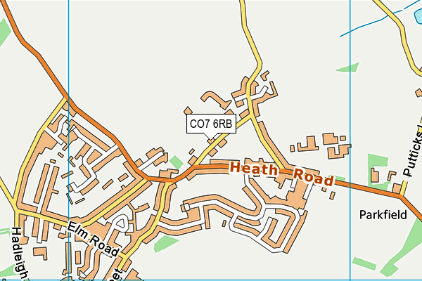 CO7 6RB map - OS VectorMap District (Ordnance Survey)