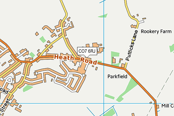 East Bergholt High School map (CO7 6RJ) - OS VectorMap District (Ordnance Survey)