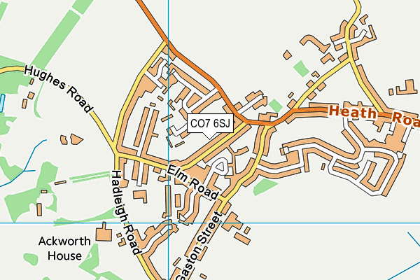 CO7 6SJ map - OS VectorMap District (Ordnance Survey)