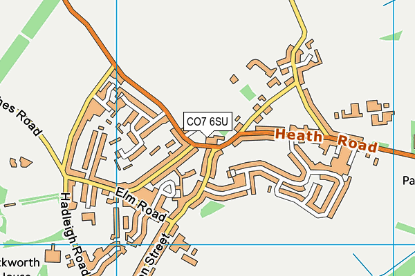 CO7 6SU map - OS VectorMap District (Ordnance Survey)