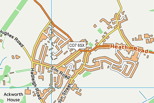 CO7 6SX map - OS VectorMap District (Ordnance Survey)