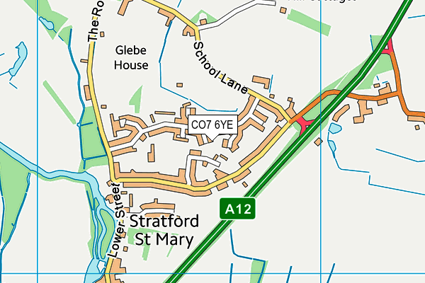 CO7 6YE map - OS VectorMap District (Ordnance Survey)