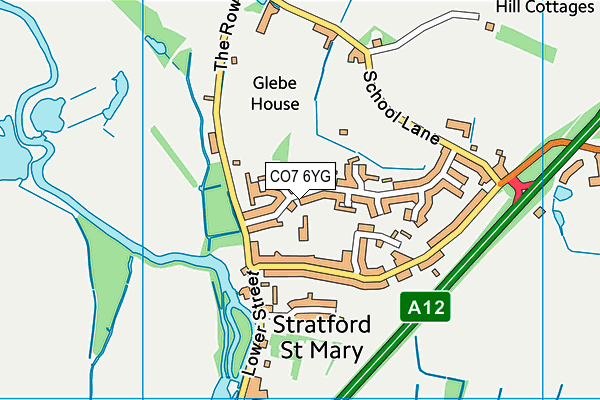 Stratford St Mary Primary School map (CO7 6YG) - OS VectorMap District (Ordnance Survey)