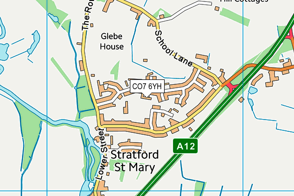 CO7 6YH map - OS VectorMap District (Ordnance Survey)