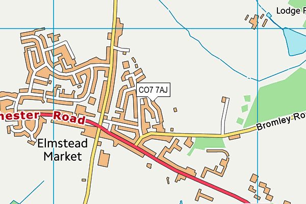 CO7 7AJ map - OS VectorMap District (Ordnance Survey)