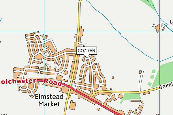 CO7 7AN map - OS VectorMap District (Ordnance Survey)