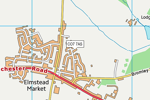 CO7 7AS map - OS VectorMap District (Ordnance Survey)