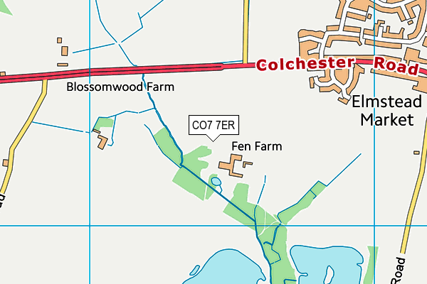 CO7 7ER map - OS VectorMap District (Ordnance Survey)