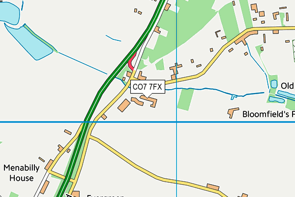 CO7 7FX map - OS VectorMap District (Ordnance Survey)