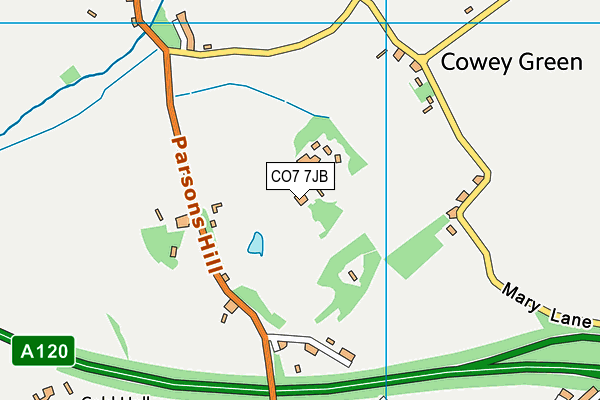 CO7 7JB map - OS VectorMap District (Ordnance Survey)
