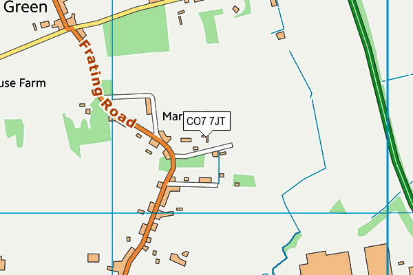 CO7 7JT map - OS VectorMap District (Ordnance Survey)