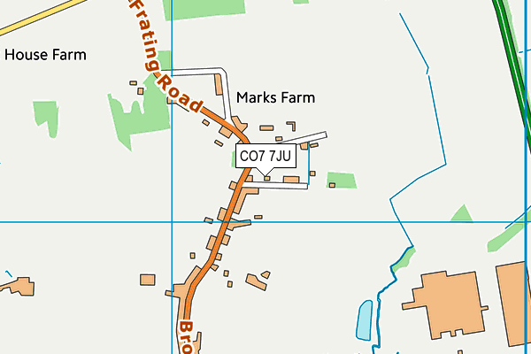 CO7 7JU map - OS VectorMap District (Ordnance Survey)