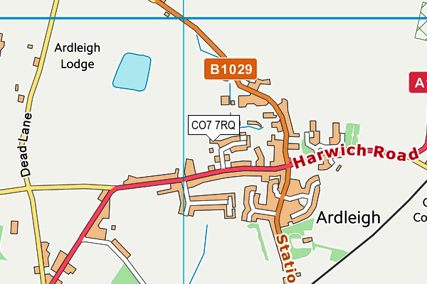 CO7 7RQ map - OS VectorMap District (Ordnance Survey)