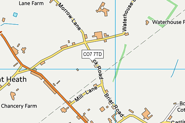 CO7 7TD map - OS VectorMap District (Ordnance Survey)