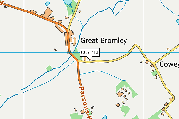 CO7 7TJ map - OS VectorMap District (Ordnance Survey)