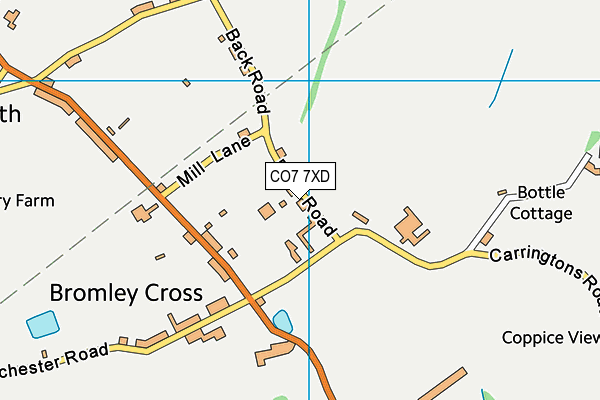 CO7 7XD map - OS VectorMap District (Ordnance Survey)