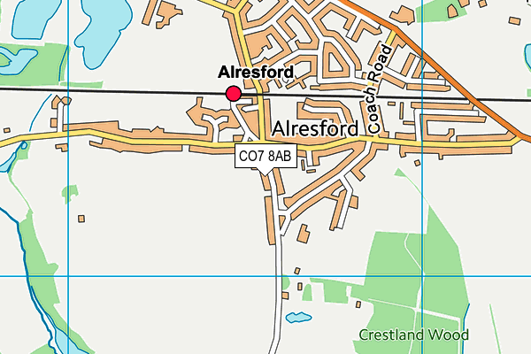 CO7 8AB map - OS VectorMap District (Ordnance Survey)