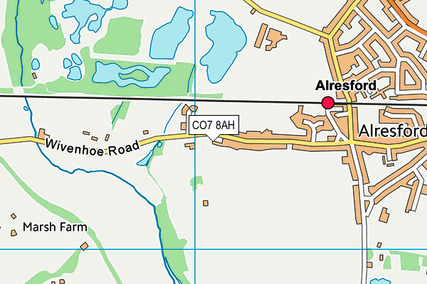 CO7 8AH map - OS VectorMap District (Ordnance Survey)