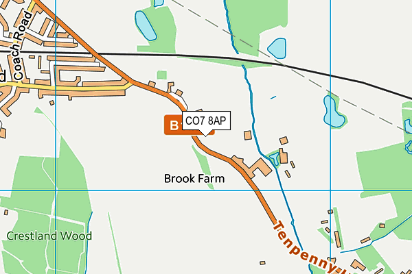 CO7 8AP map - OS VectorMap District (Ordnance Survey)