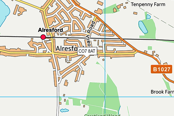 Alresford Playing Field map (CO7 8AT) - OS VectorMap District (Ordnance Survey)