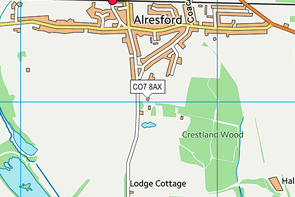 CO7 8AX map - OS VectorMap District (Ordnance Survey)