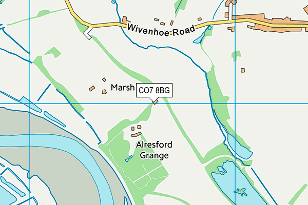 CO7 8BG map - OS VectorMap District (Ordnance Survey)