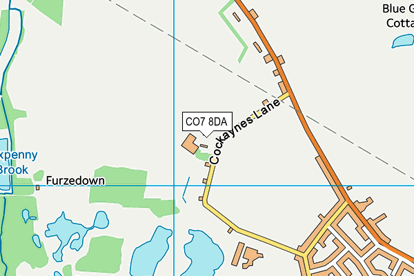 CO7 8DA map - OS VectorMap District (Ordnance Survey)
