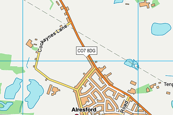 CO7 8DG map - OS VectorMap District (Ordnance Survey)