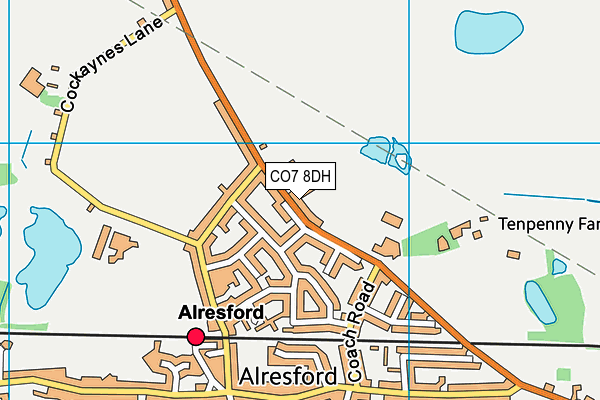 CO7 8DH map - OS VectorMap District (Ordnance Survey)