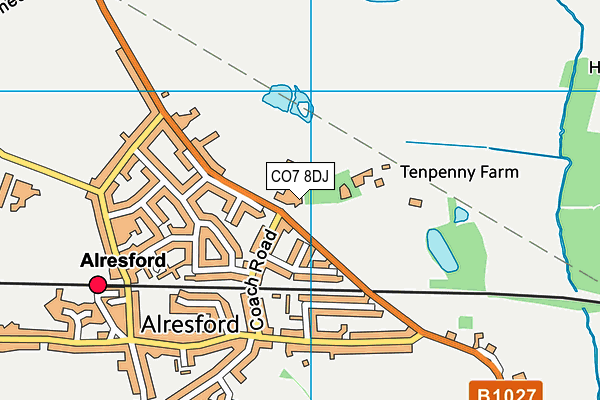 CO7 8DJ map - OS VectorMap District (Ordnance Survey)