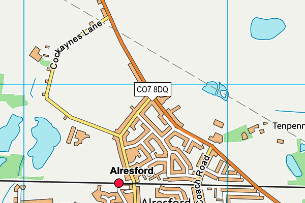 CO7 8DQ map - OS VectorMap District (Ordnance Survey)