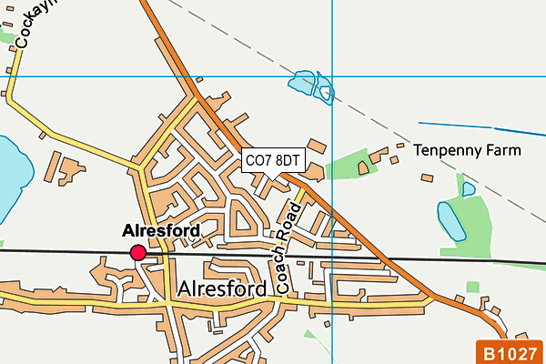 CO7 8DT map - OS VectorMap District (Ordnance Survey)