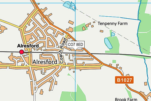 CO7 8ED map - OS VectorMap District (Ordnance Survey)